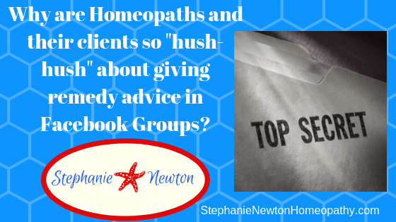 Why are homeopaths and homeopathy clients so secretive about remedies for chronic conditions in Facebook Groups?